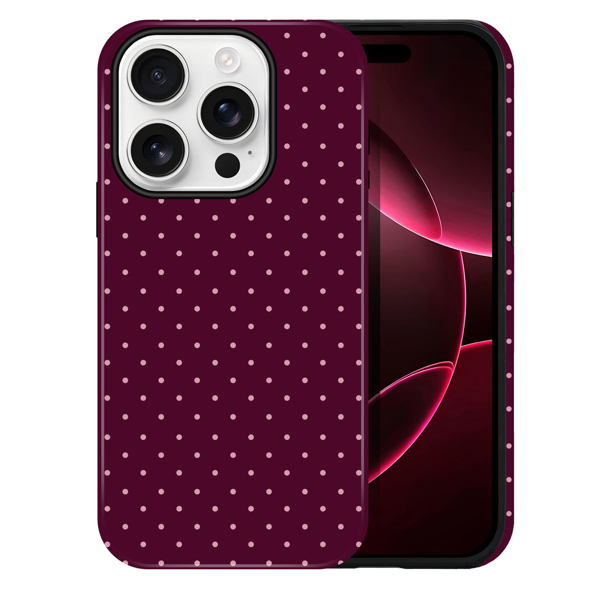 Polka Dot Pattern Phone Case for iPhone 16 Pro Max 6.9", Navy