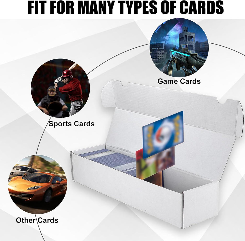 Trading Card Storage Box, 3-Pack 1100 Count White Corrugated Cardboard Box
