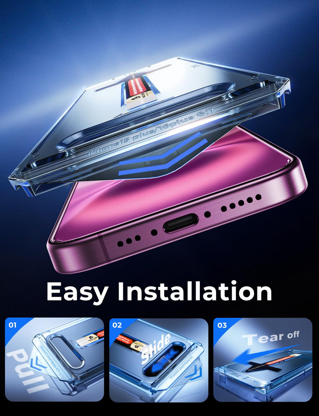 MAGIC JOHN 2 Pack for iPhone 16 Pro Max Tempered Glass Screen Protector