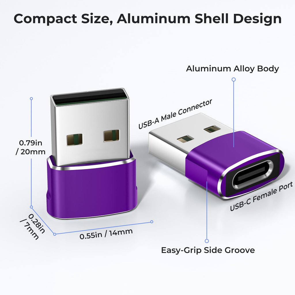 Basesailor USB C Female to USBA Male Adapter,Type C Charger Cable Connector