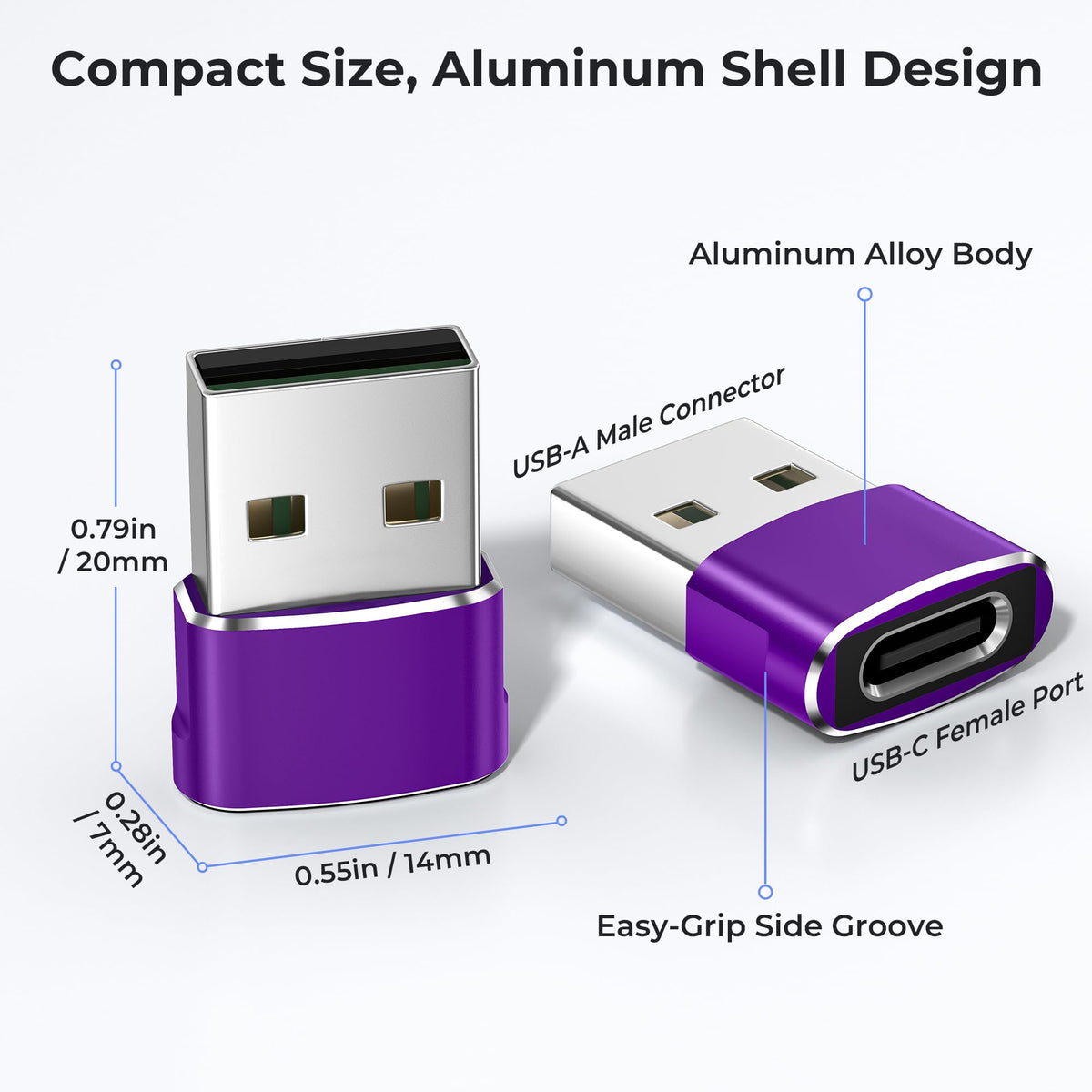 Basesailor USB C Female to USBA Male Adapter,Type C Charger Cable Connector
