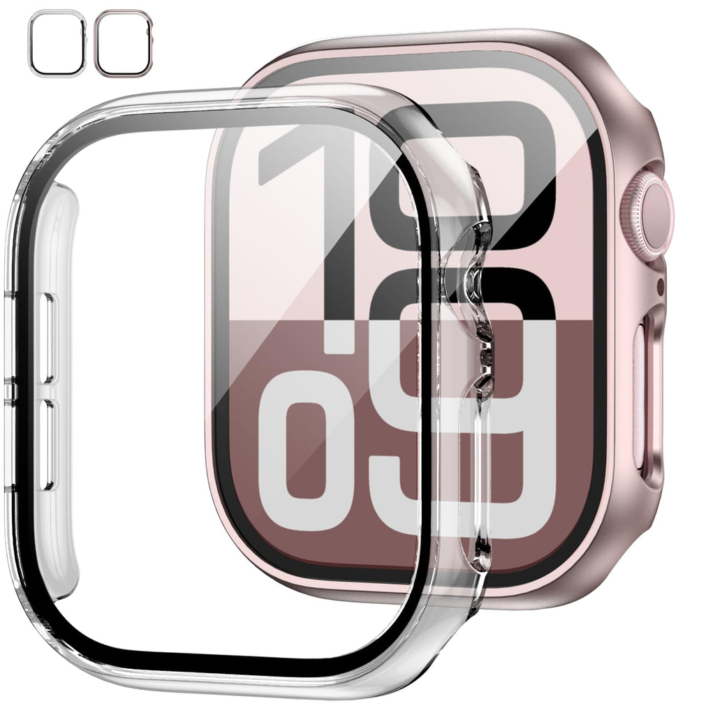 JZK Case with Screen Protector for Apple Watch SE3 Series 6/5/4 40mm,Clear