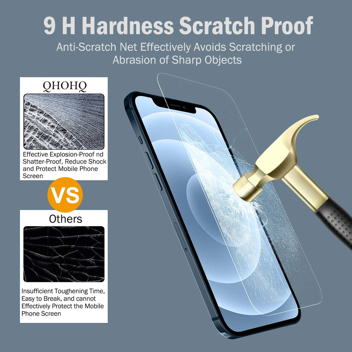 QHOHQ for iPhone 18 Pro Screen Protector, 9H+ Tempered Glass, 3+3 Pack