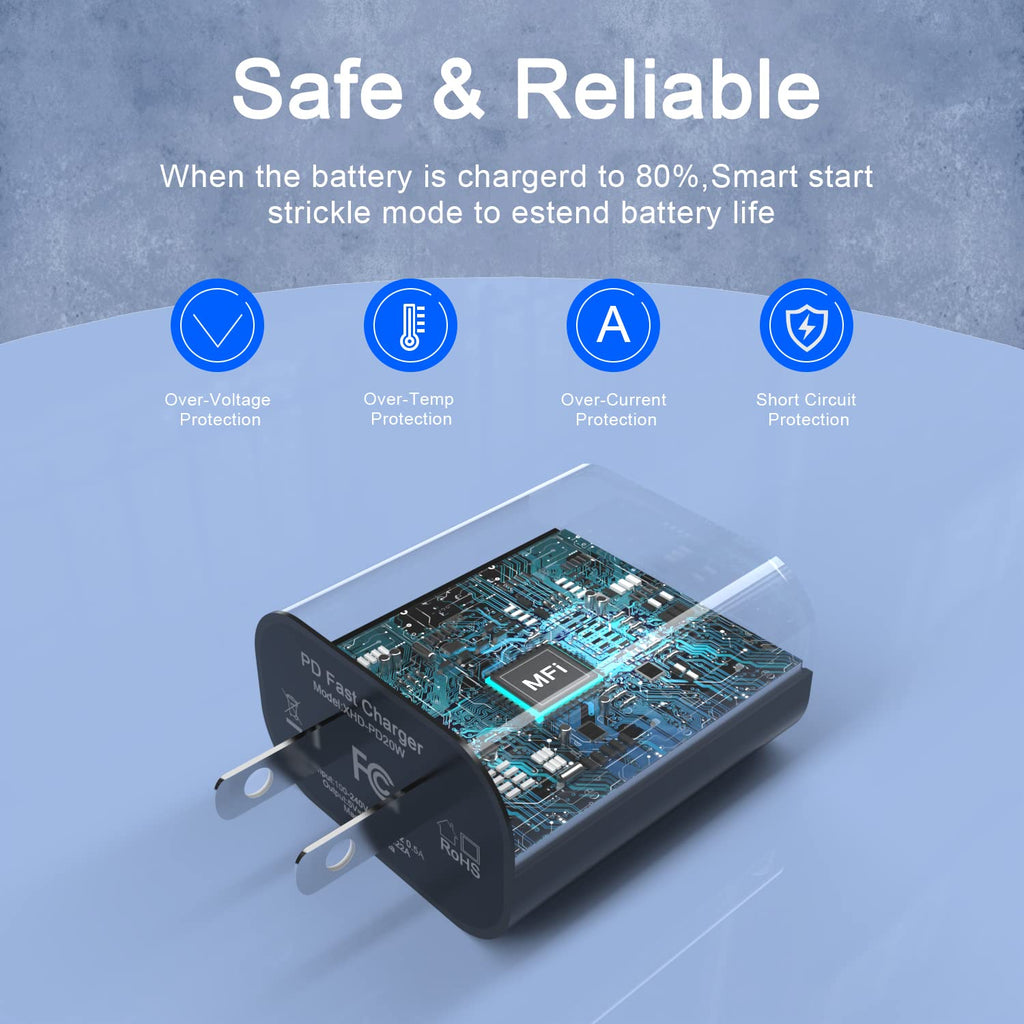 iPhone 18 17 16 15 Charger Fast Charging 10FT 20W USB C Charger Block Cable
