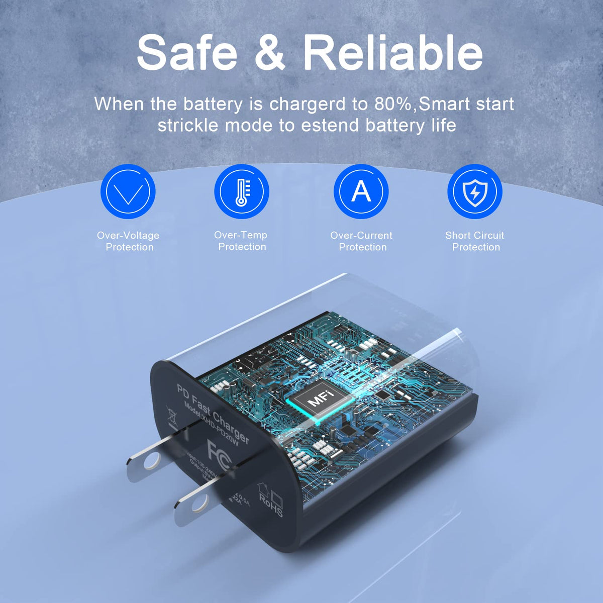 iPhone 18 17 16 15 Charger Fast Charging 10FT 20W USB C Charger Block Cable