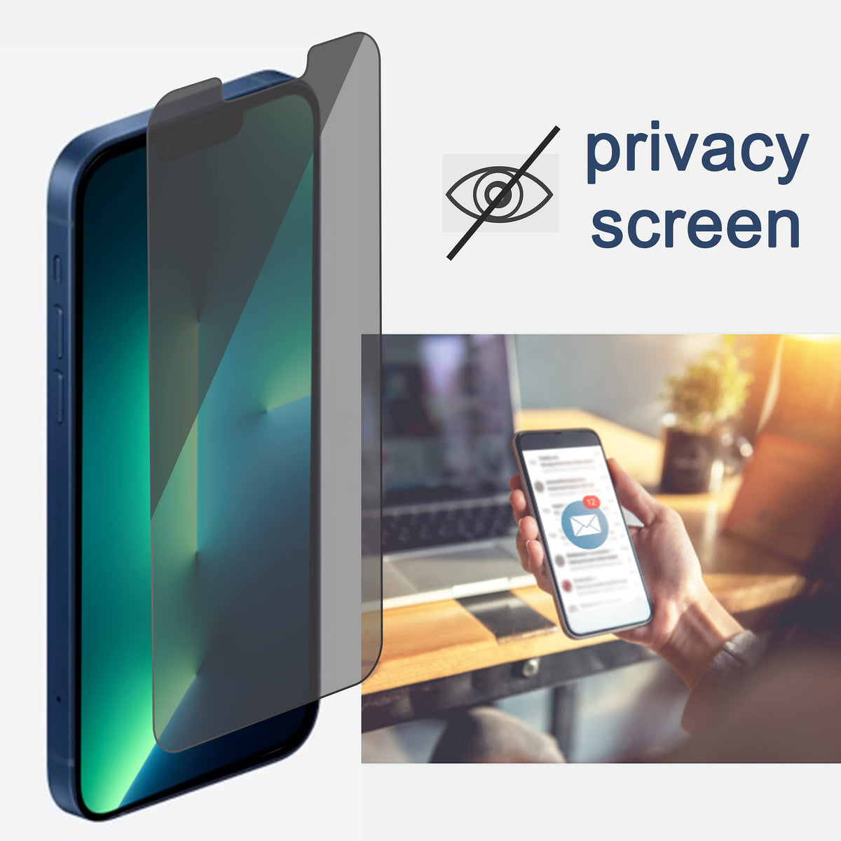 Ailun Privacy Screen Protector iPhone 17e/16e/14/13/13 Pro, 2 Pack