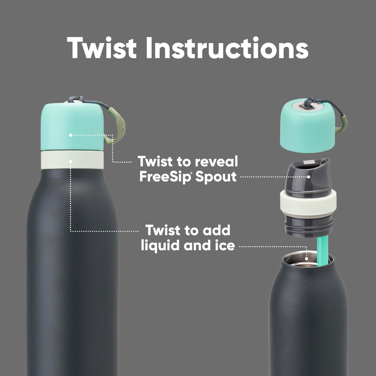 Owala FreeSip Twist Stainless Steel Water Bottle 24 oz Daybreak