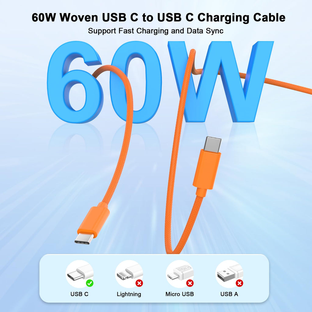 iPhone 18 17 16 15 Charger Fast Charging 10FT 20W USB C Charger Block Cable