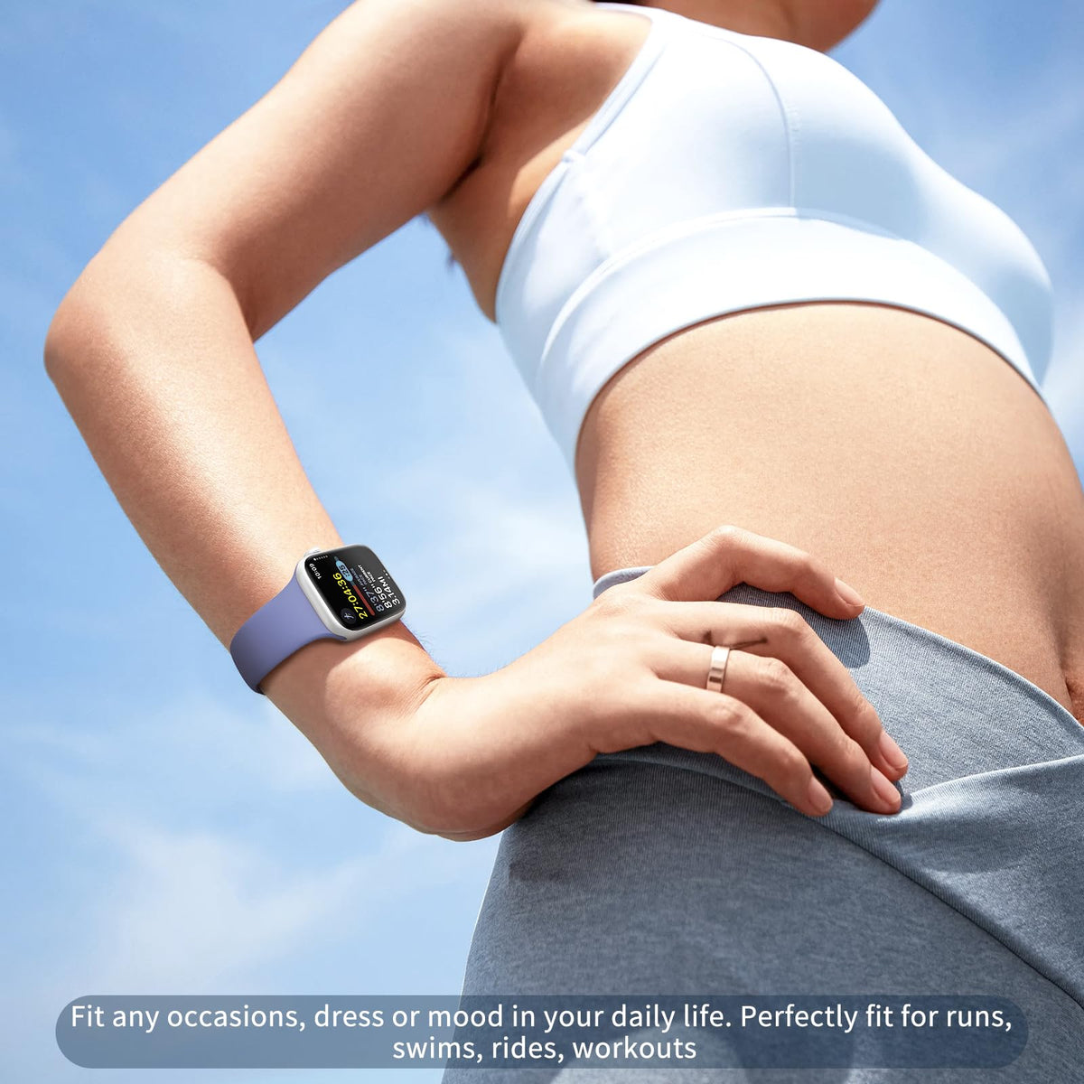 6 Pack Sport Silicone Bands Compatible with Apple Watch Band for Women Men