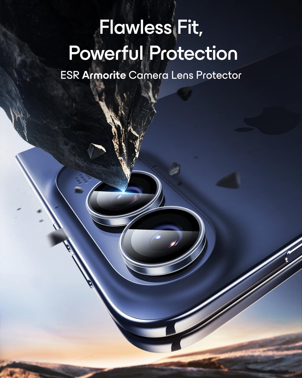 ESR for iPhone Duo Camera Lens Protector, 2 Pack, Black