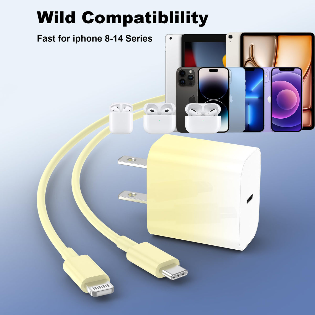 iPhone 18 Pro Max Charger, 40W USB C Fast Charging 2 Pack for Home & Travel