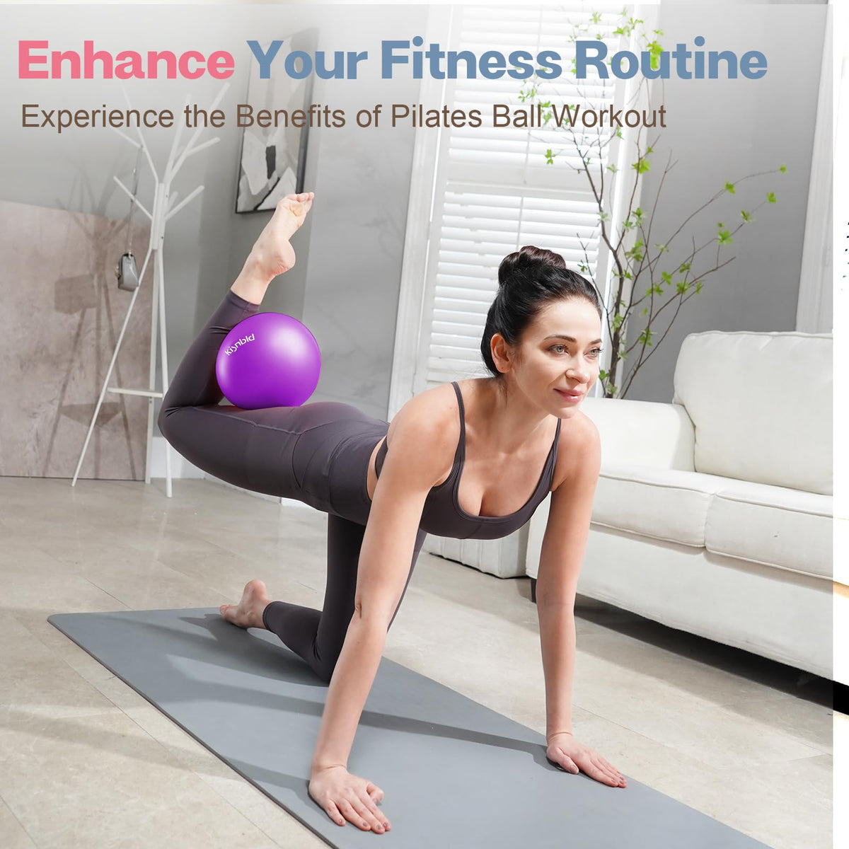 kisnbld 9 Inch Pilates Ball, Small Exercise Ball for Core &Physical Therapy
