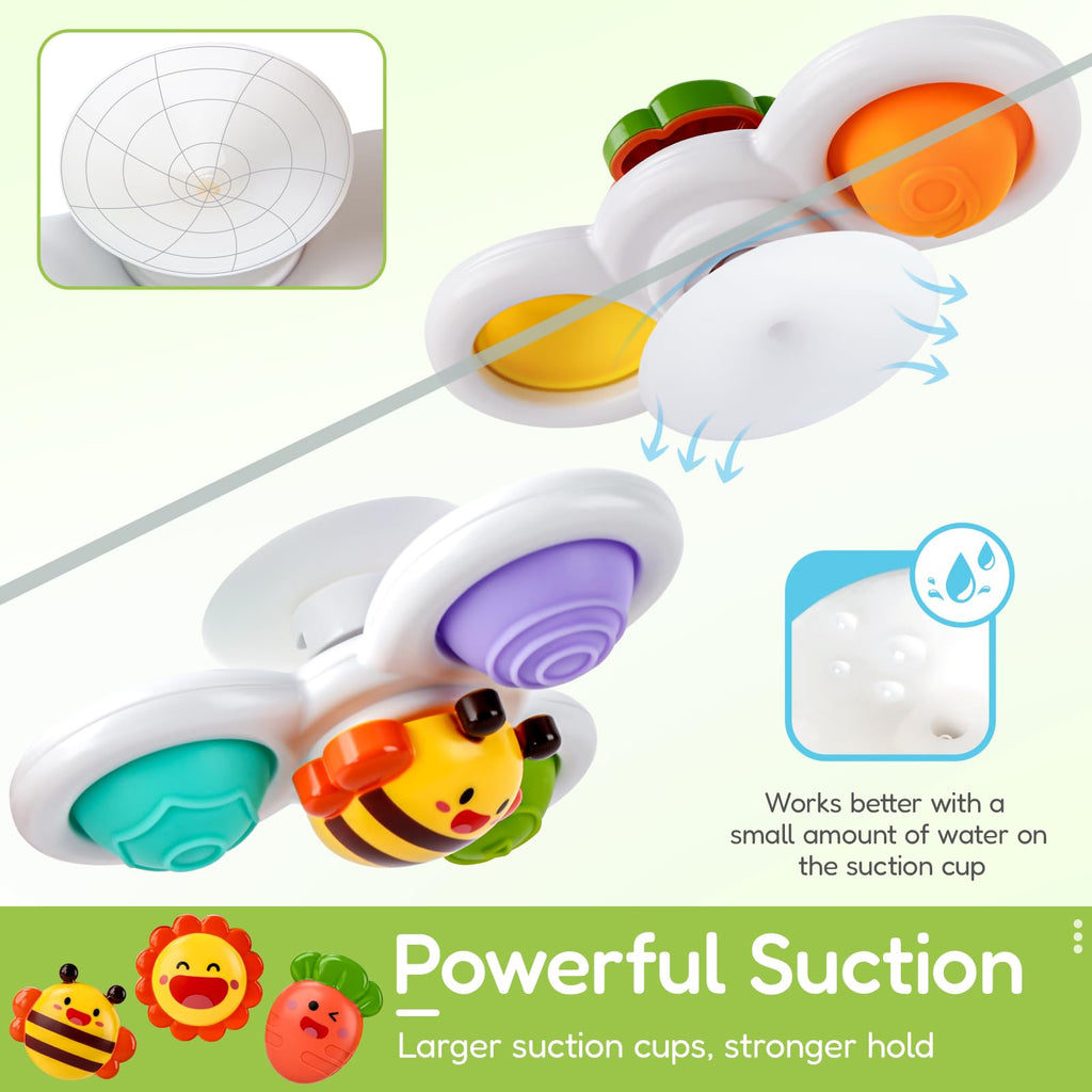 ALASOU Pop Suction Cup Spinner Airplane Travel Toys for 1 Year Old Boy Girl