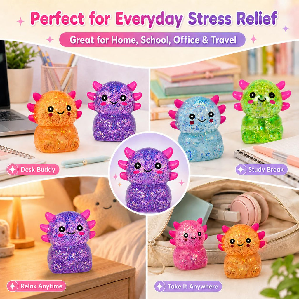 Axolotl Squishy Stress Ball, Soft Slow Rising Sensory Toy