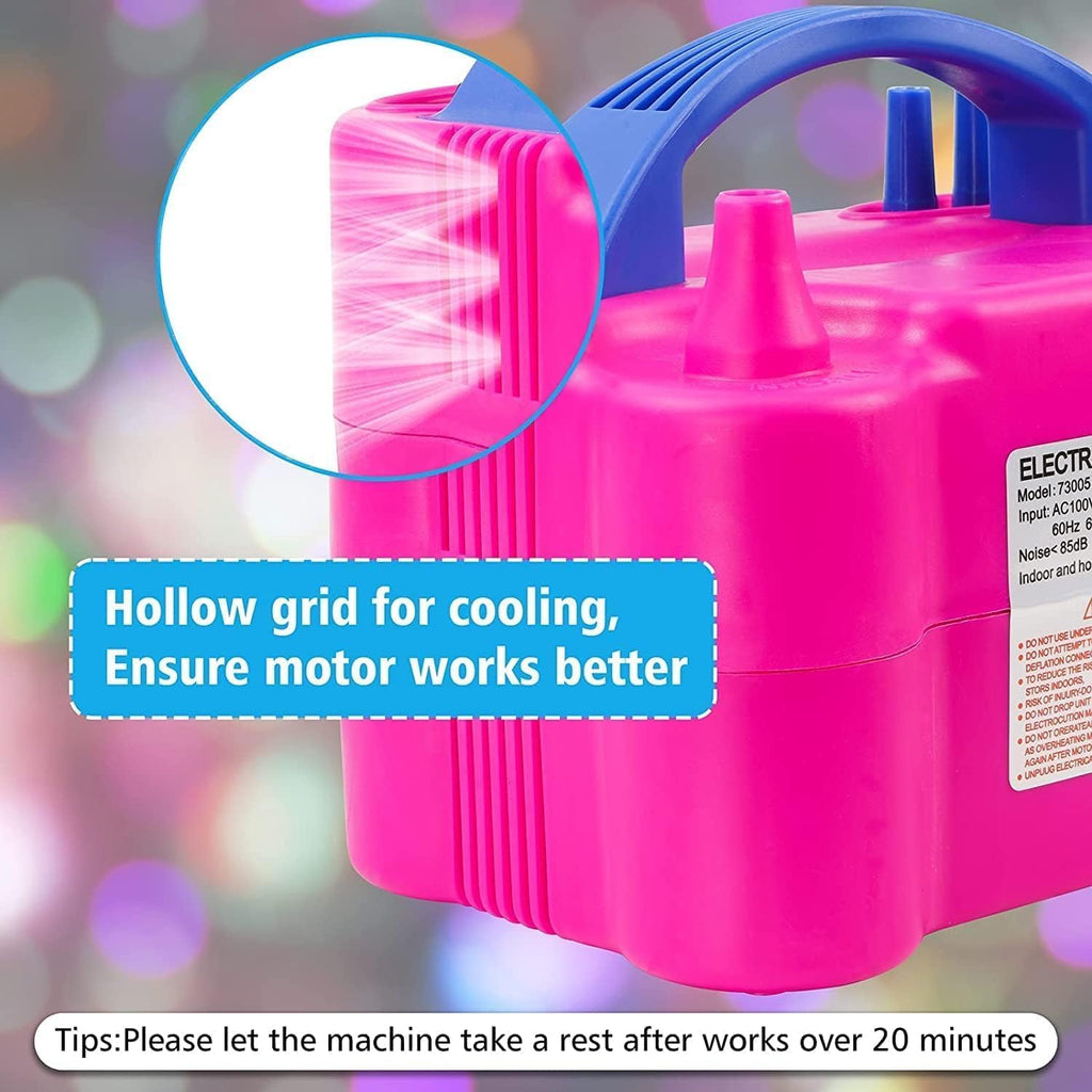 Electric Balloon Pump with Dual Nozzle & 2 Tying Tools