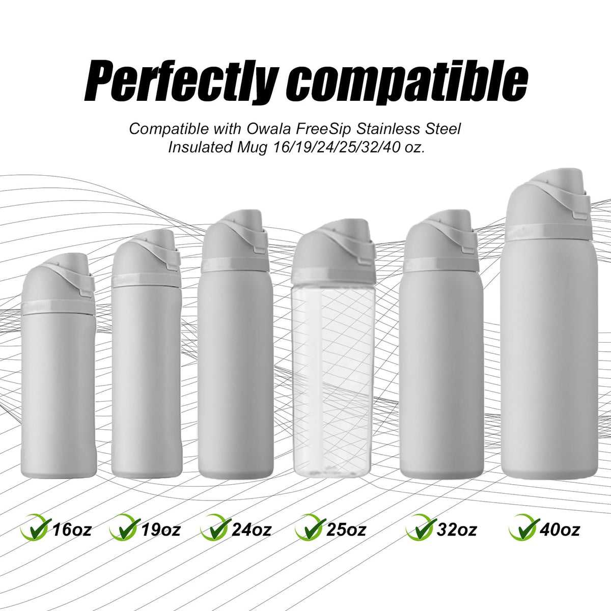 4 Sets Replacement Lid Stopper & Ring Gasket for Owala FreeSip 24oz 32oz