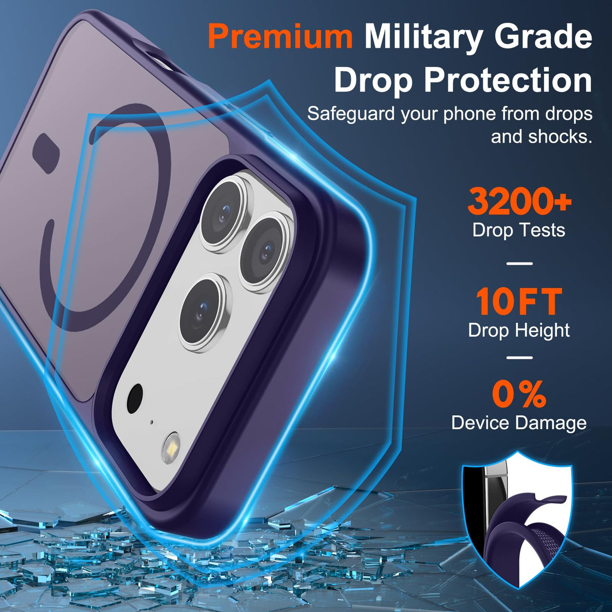 SUPFINE Magnetic for iPhone 18 Pro Max/17 Pro Max Case Dark Blue