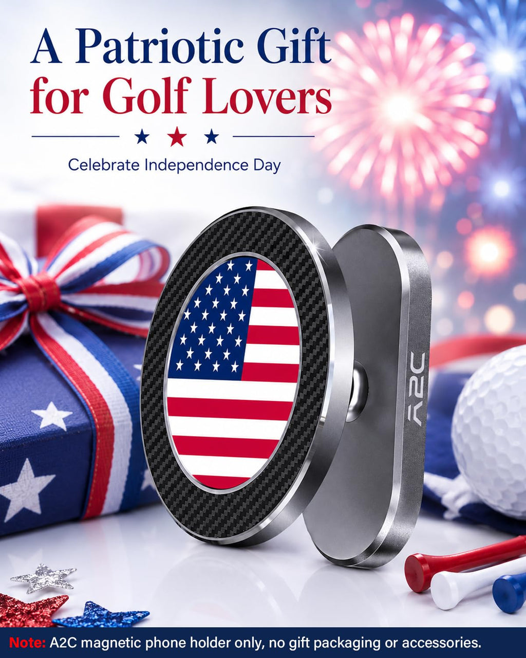 A2C Silver Alloy Magnetic Golf Cart Phone Holder Mount, Golf Accessories
