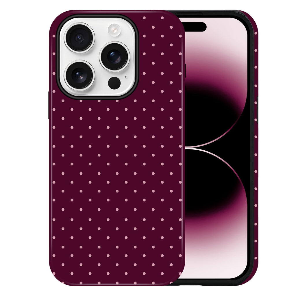 Polka Dot Pattern Phone Case for iPhone 16 Pro Max 6.9", Navy