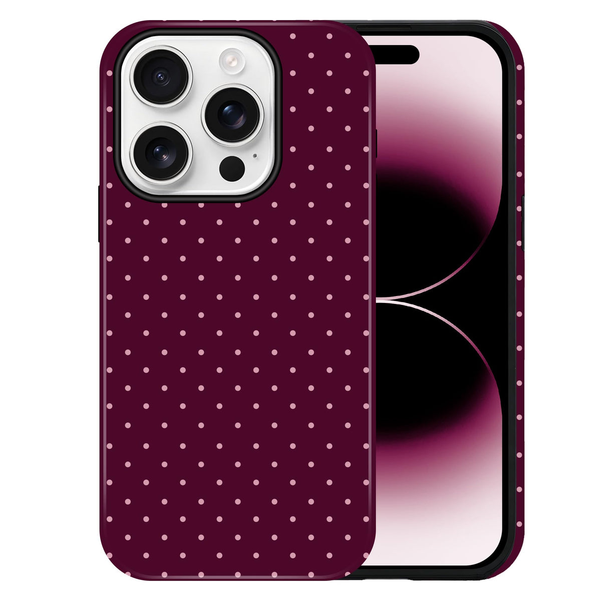 Polka Dot Pattern Phone Case for iPhone 16 Pro Max 6.9", Navy