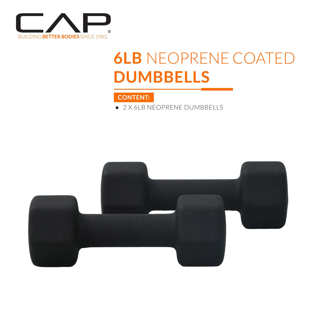 CAP Neoprene Dumbbell Pairs & Sets, Non-Slip Grip, Hex Design