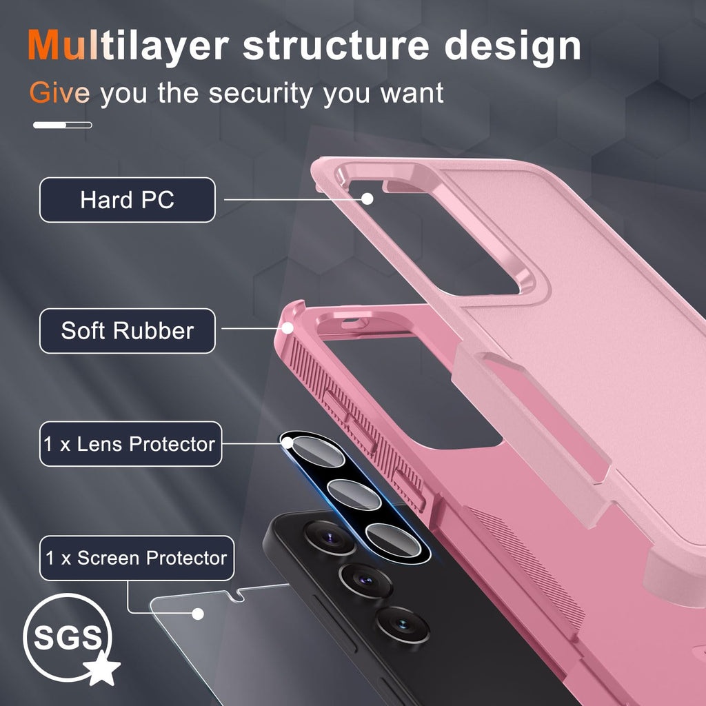 for Samsung Galaxy S26 Case,Military Grade Phone Cover, Cute Pink