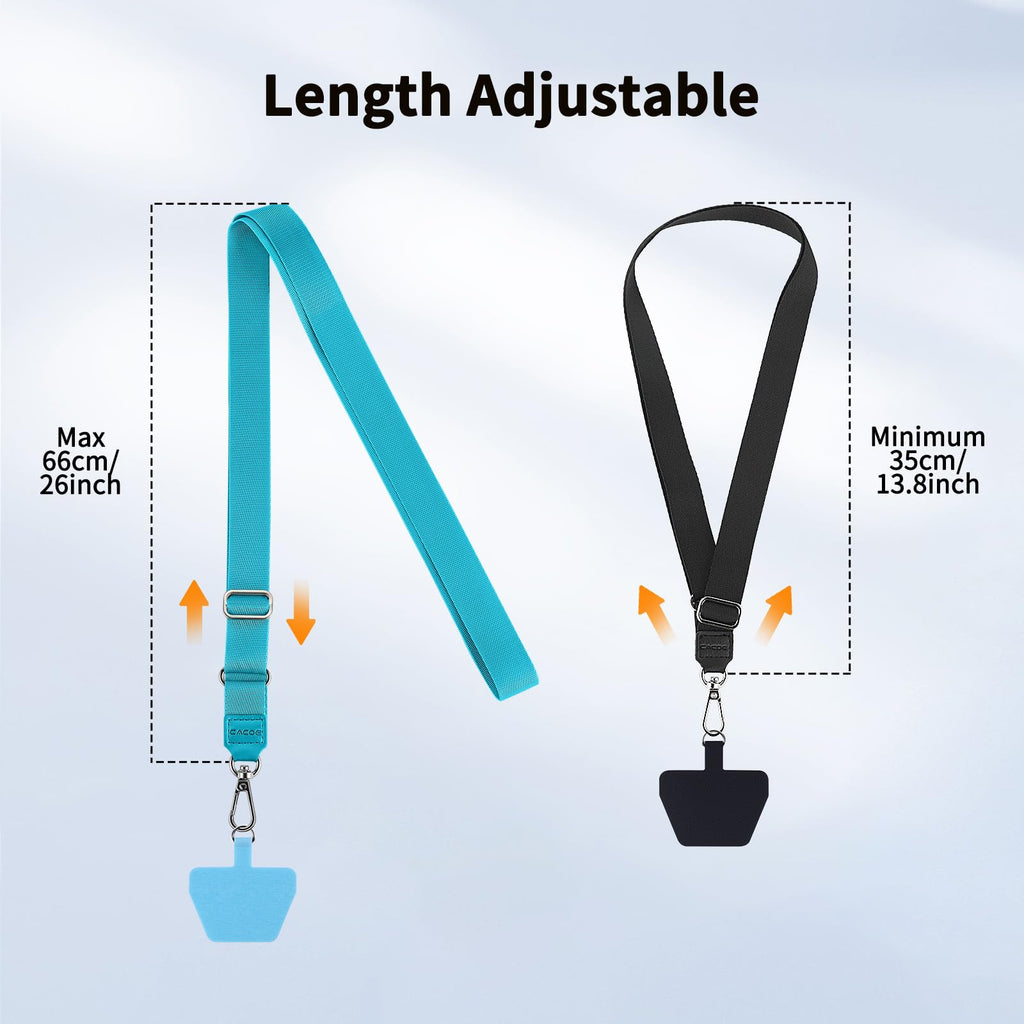 CACOE Phone Lanyard, Black+Gray, 2 Pack