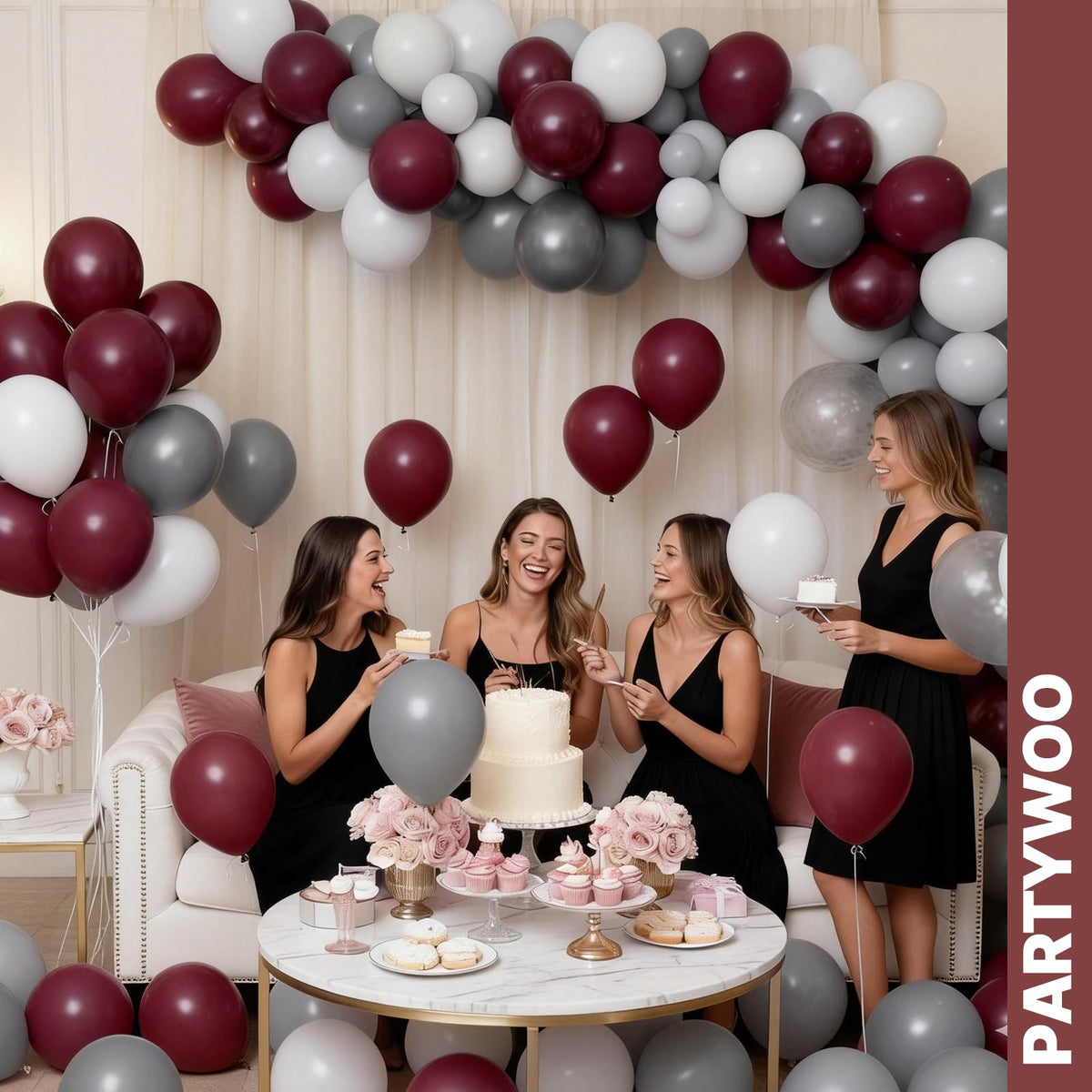 PartyWoo Christmas Balloons 66pcs Santa Xmas Tree Candy Cane Foil Balloons