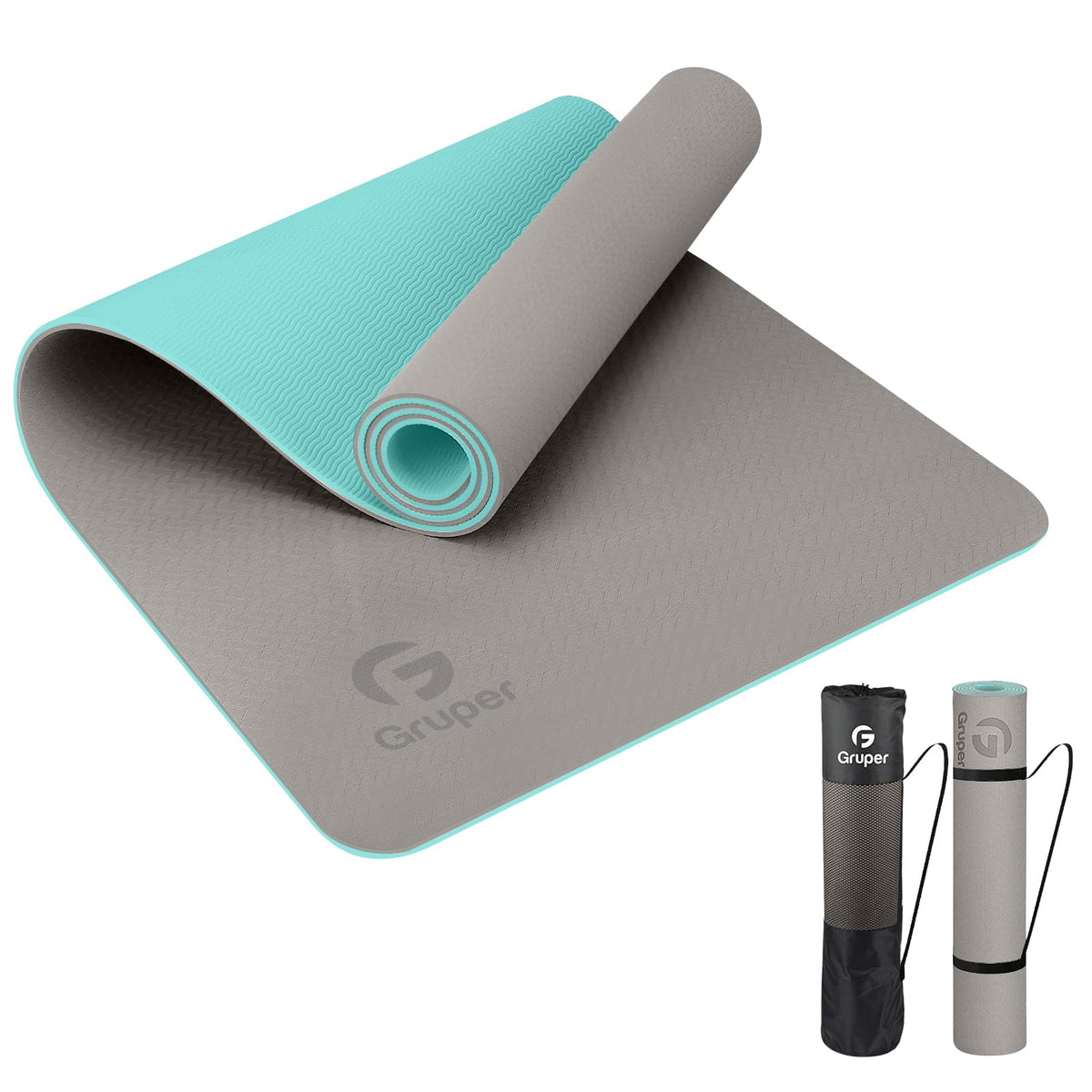 Gruper Yoga Mat Non Slip, Eco Friendly Exercise Mat with Carrying Strap