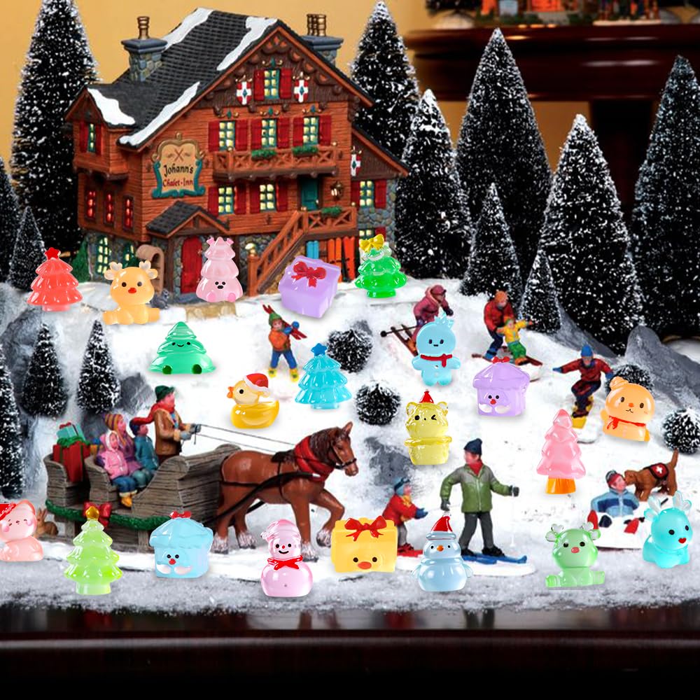 DIYDEC 40PCS Christmas Mini Ducks Figures Toys Miniature Resin Animal Decor