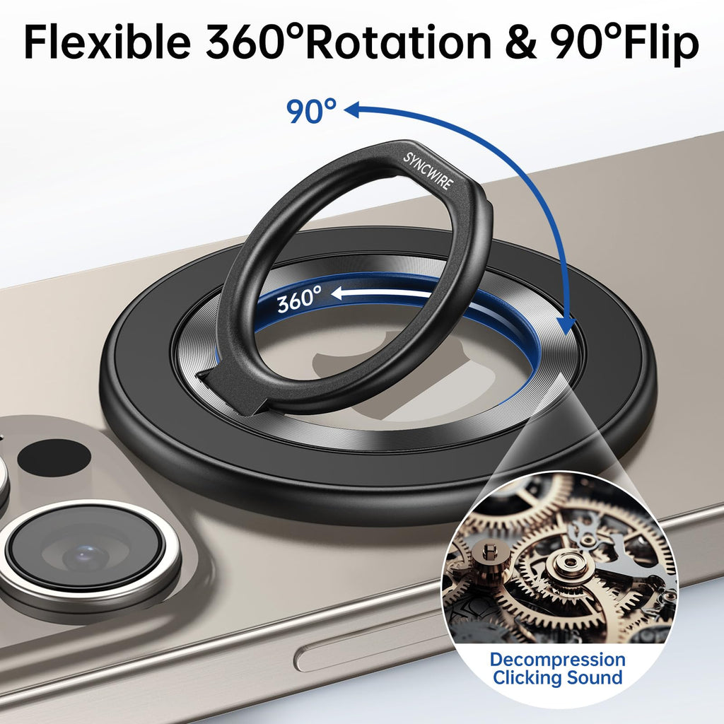 SYNCWIRE for MagSafe Phone Grip, Magnetic Phone Ring Holder Stand Kickstand