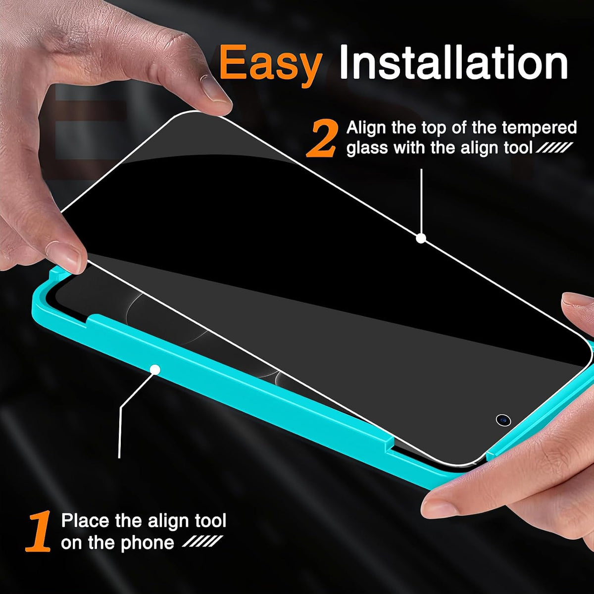 Wiaocit Privacy Screen Protector for iPhone 18 Pro, Tempered Glass