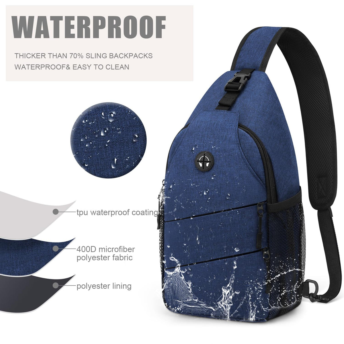 Pritent Crossbody Bags for Women Men Trendy Sling Bag Backpack Casual Chest Bag with Convertible Shoulder Strap