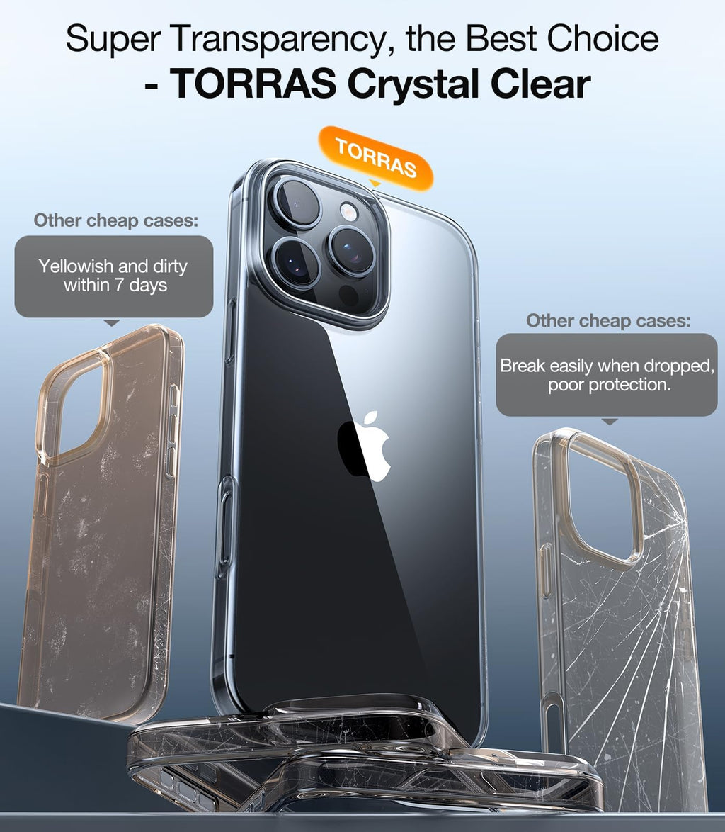TORRAS for iPhone 14 Pro Max Case, Anti-Yellowing, Crystal Clear