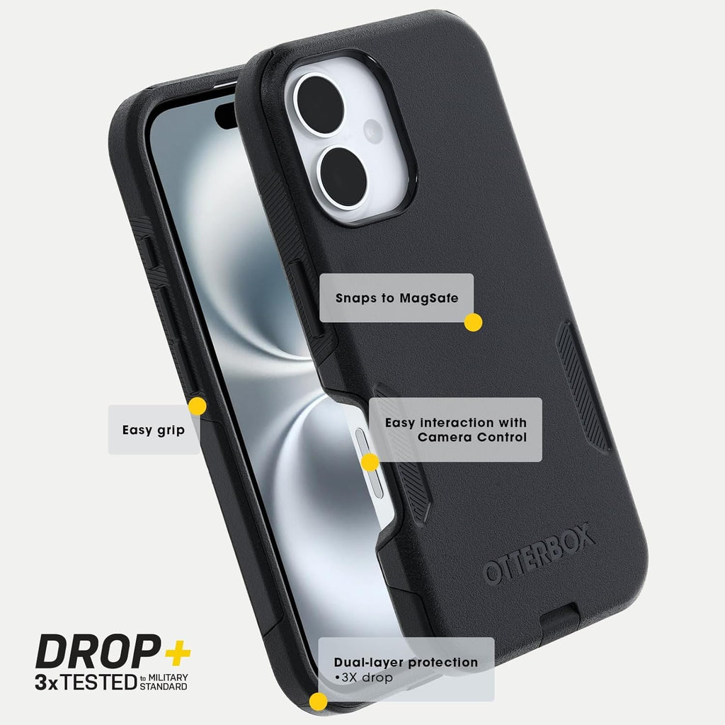 OtterBox iPhone 16 Commuter Series Case - Baby Blue Jeans, Thin & Protective iPhone Case, Dual-Layer, Impact Absorbing iPhone Case