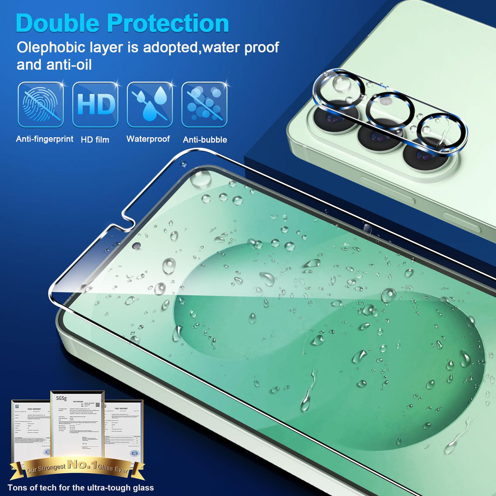 firtstnow 3 Pack for Samsung Galaxy S25 Ultra Screen Protector Tempered Glass + 3 Pack Camera Lens Protector, Military Grade Shatterproof, 9H Hardness, Fingerprint Unlock,Case Friendly 6.9 Inch