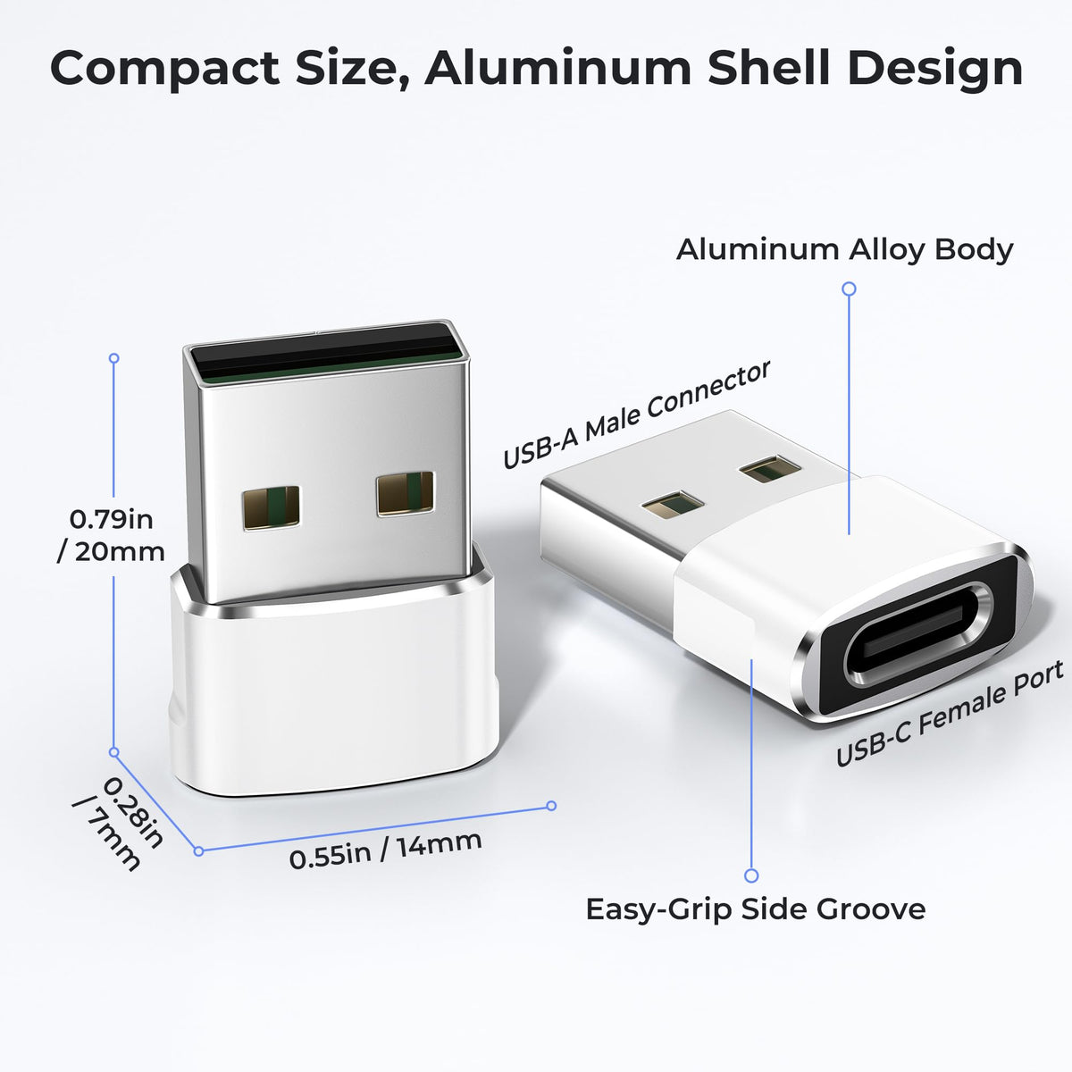 Basesailor USB C Female to USBA Male Adapter,Type C Charger Cable Connector