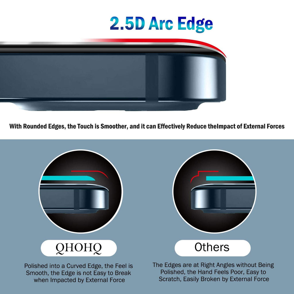 QHOHQ for iPhone 18 Pro Screen Protector, 9H+ Tempered Glass, 3+3 Pack