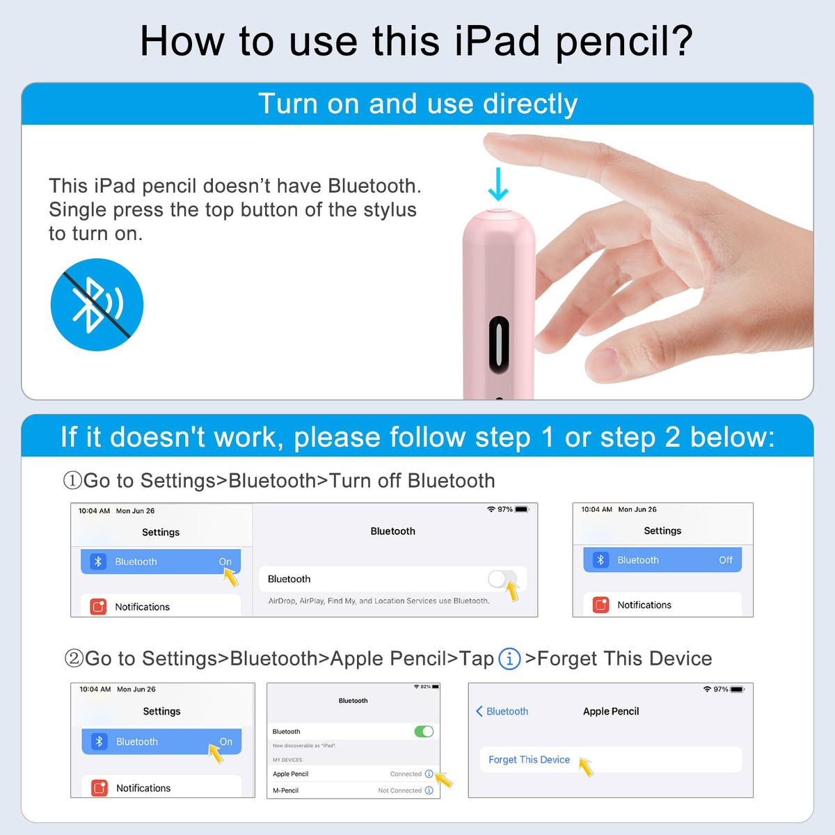 Stylus Pen for iPad, 13 mins Fast Charge Stylus with Palm Rejection, Tilt Sensitivity, Compatible with 2018-2025 iPad Air 3/4/5/6, iPad mini 5/6, iPad 6/7/8/9/10, iPad Pro 11"/12.9"/M4 (Black)
