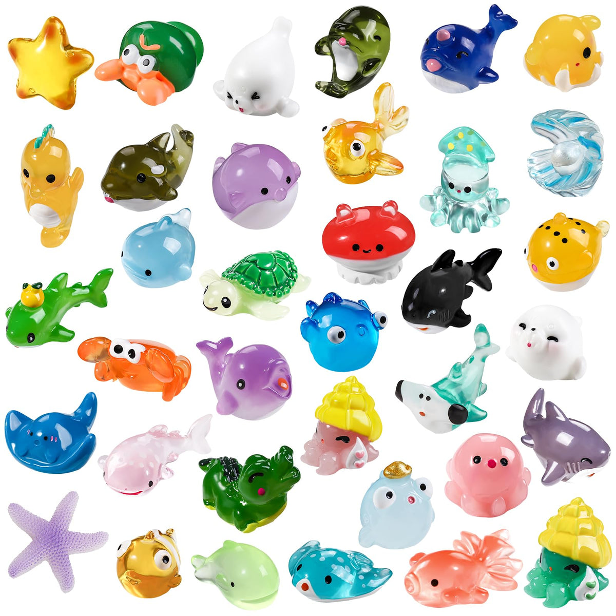 DIYDEC 40PCS Christmas Mini Ducks Figures Toys Miniature Resin Animal Decor