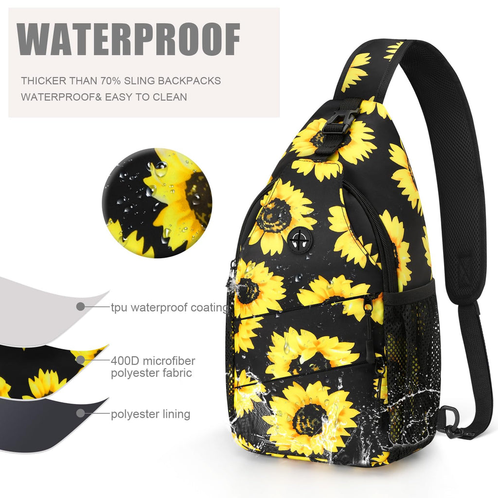 Pritent Crossbody Bags for Women Men Trendy Sling Bag Backpack Casual Chest Bag with Convertible Shoulder Strap