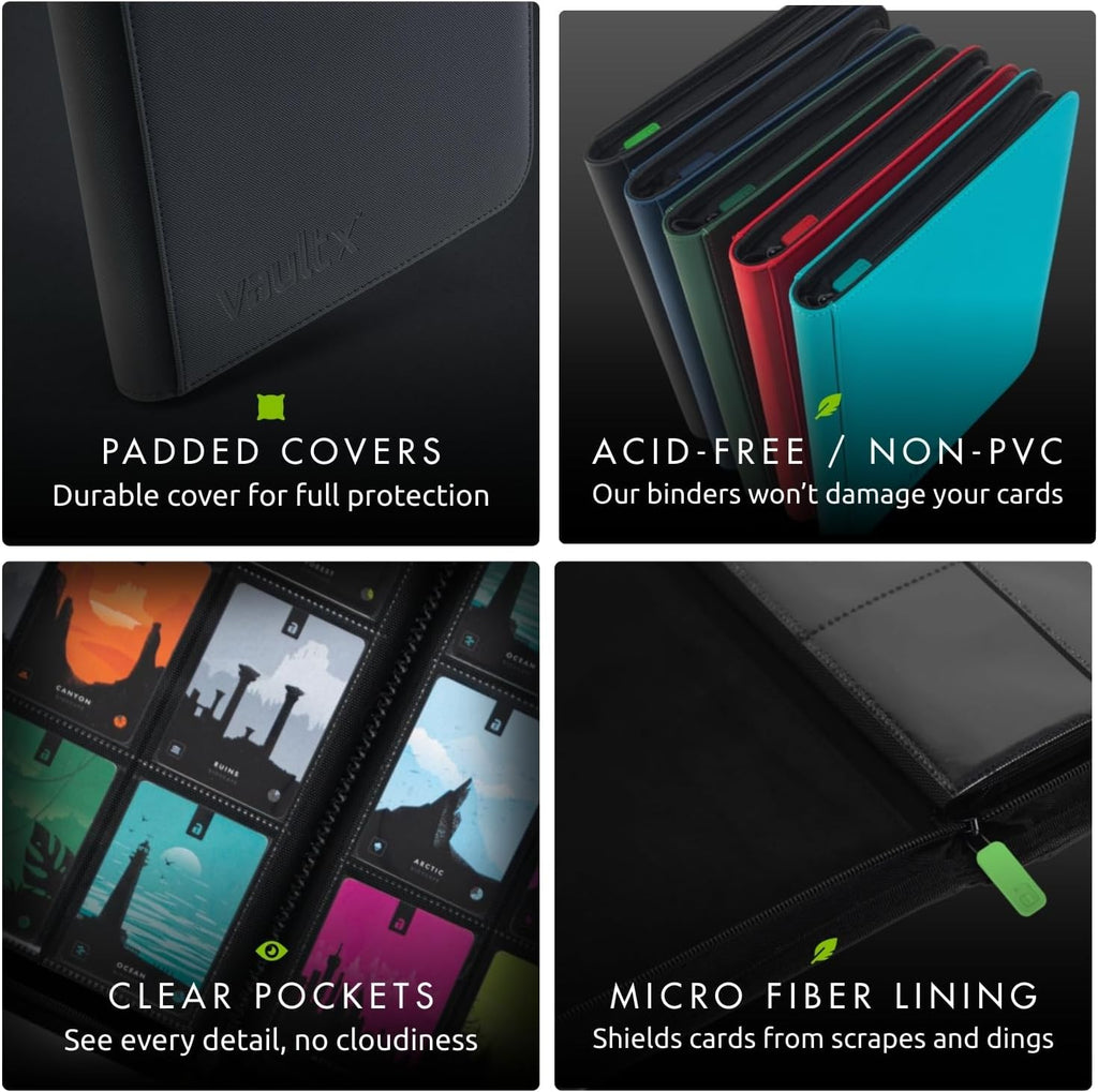 Vault X 9 Pocket Zip Trading Card Binder 360 Cards Exo-Tec (Black)