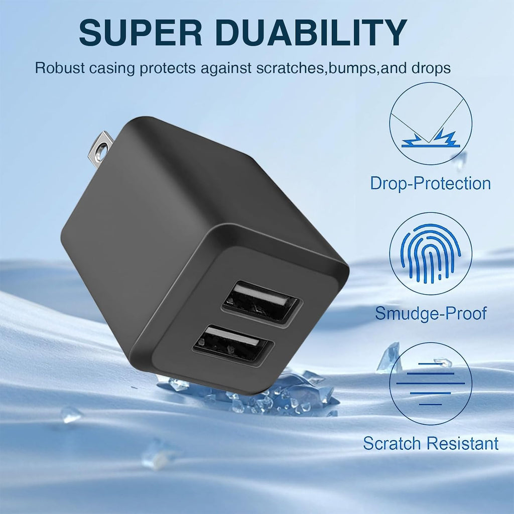 USB Wall Charger,DualPort Cube Power Adapter Charger Plug Block ChargingBox