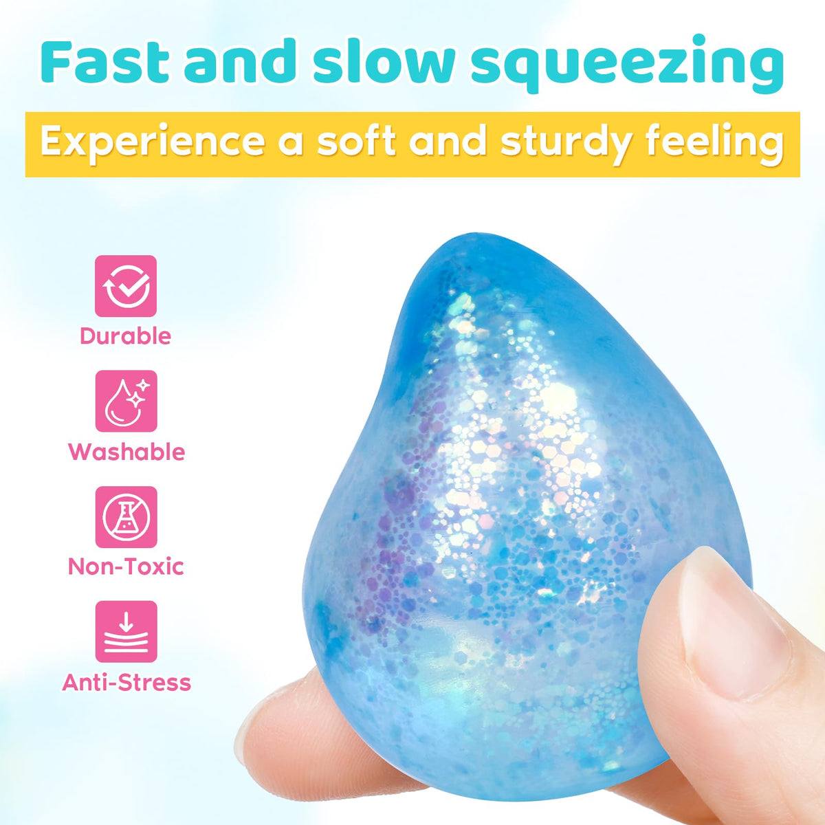 VESPRO 12Pack Fidget Toys Squishy ，Cute Bear Squeeze Ball
