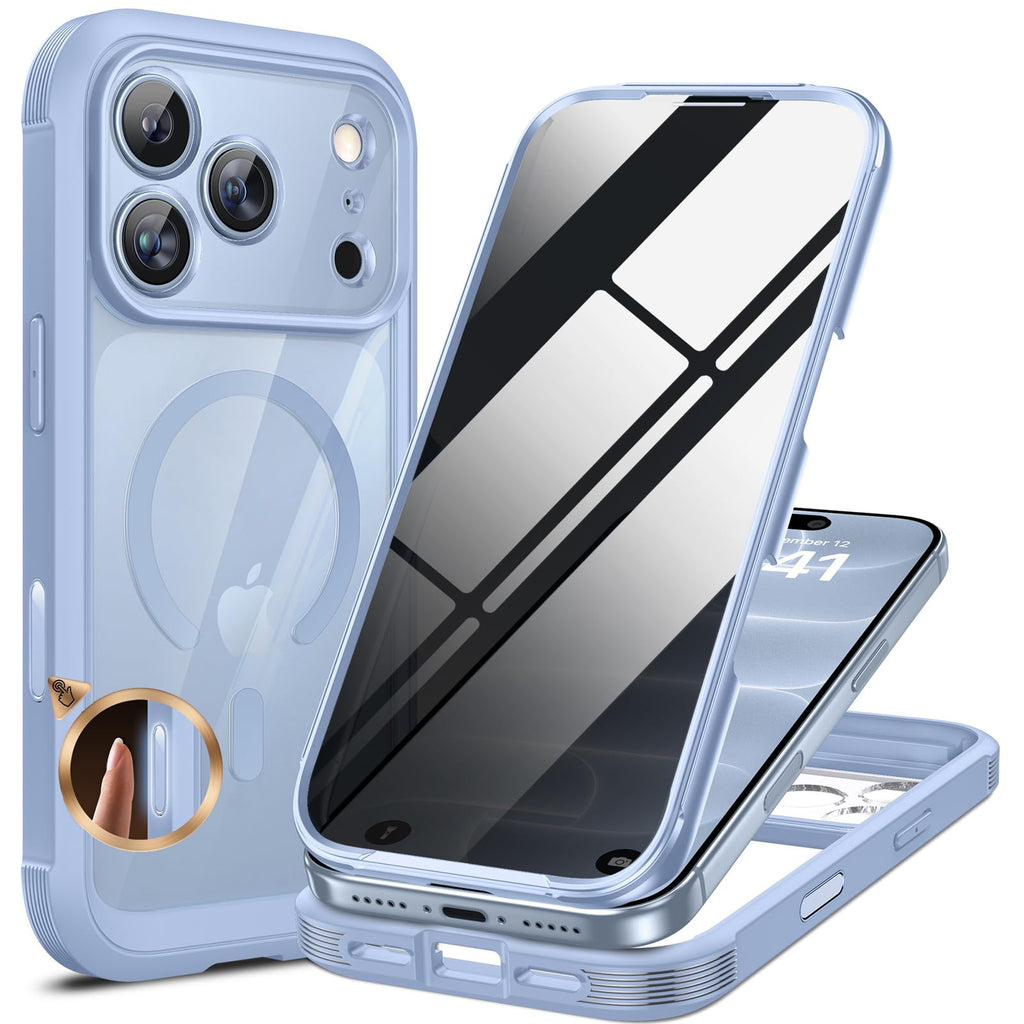 Miracase for iPhone 15 Pro Case 6.1'',with Private Screen Protector,Black