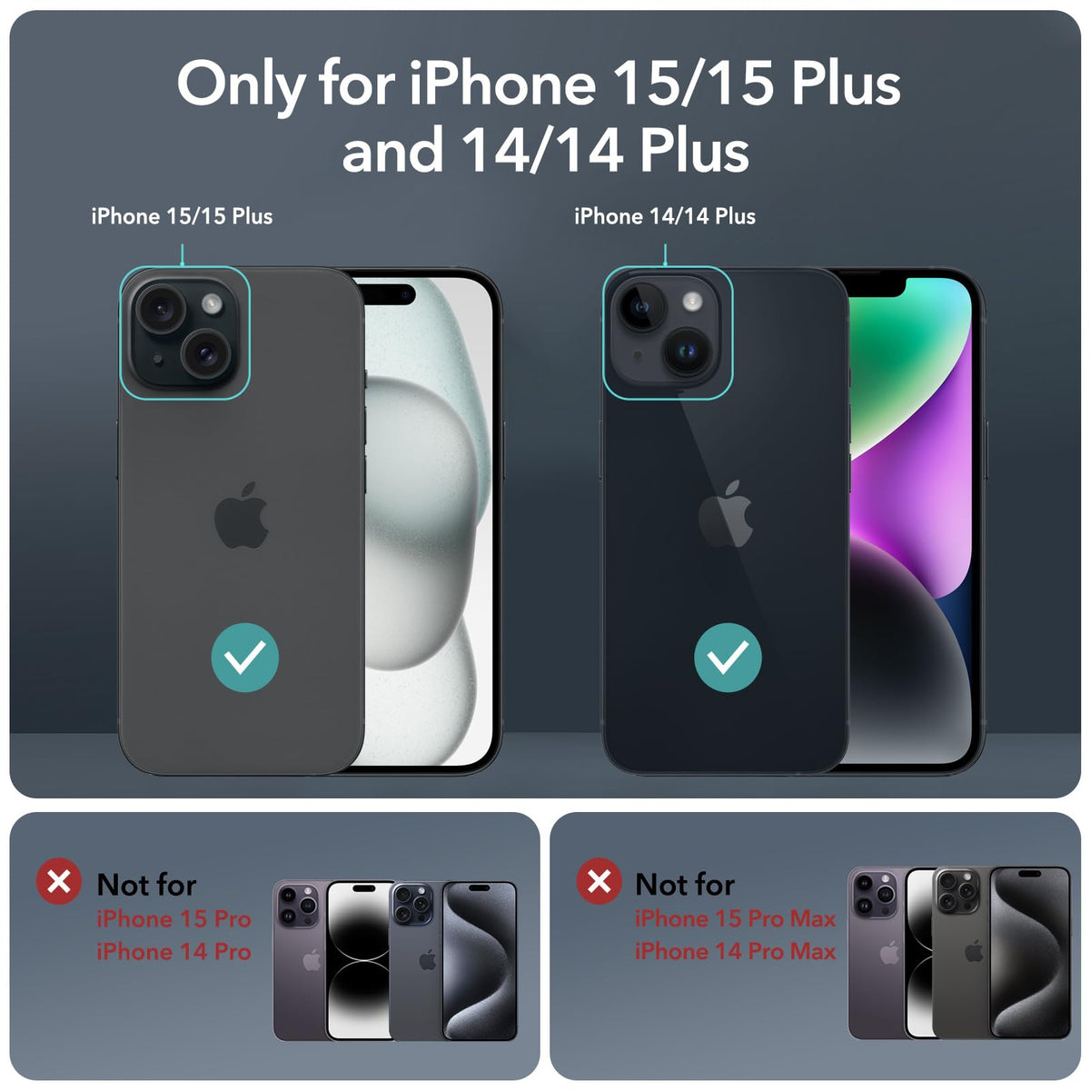 ESR for iPhone Duo Camera Lens Protector, 2 Pack, Black