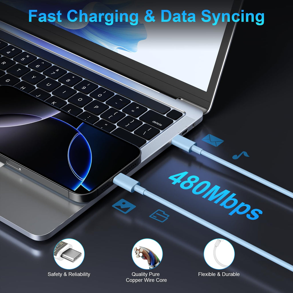 Super Fast Charger USB C, 45W Dual Port Android Phone Type C Charger 2Pack
