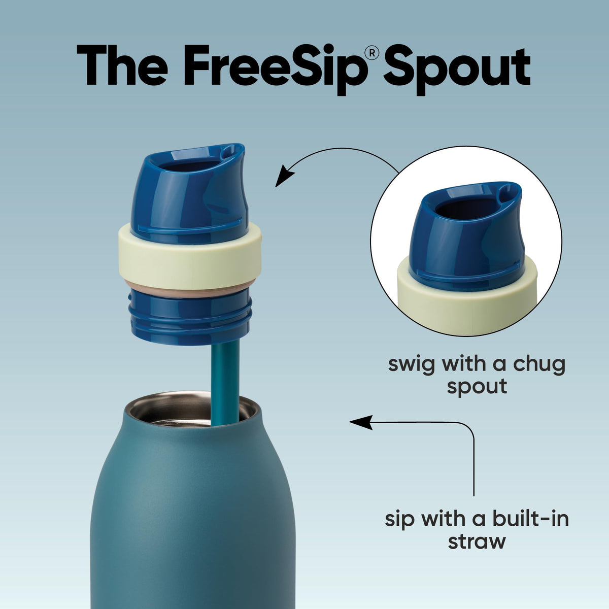 Owala FreeSip Twist Stainless Steel Water Bottle 24 oz Daybreak