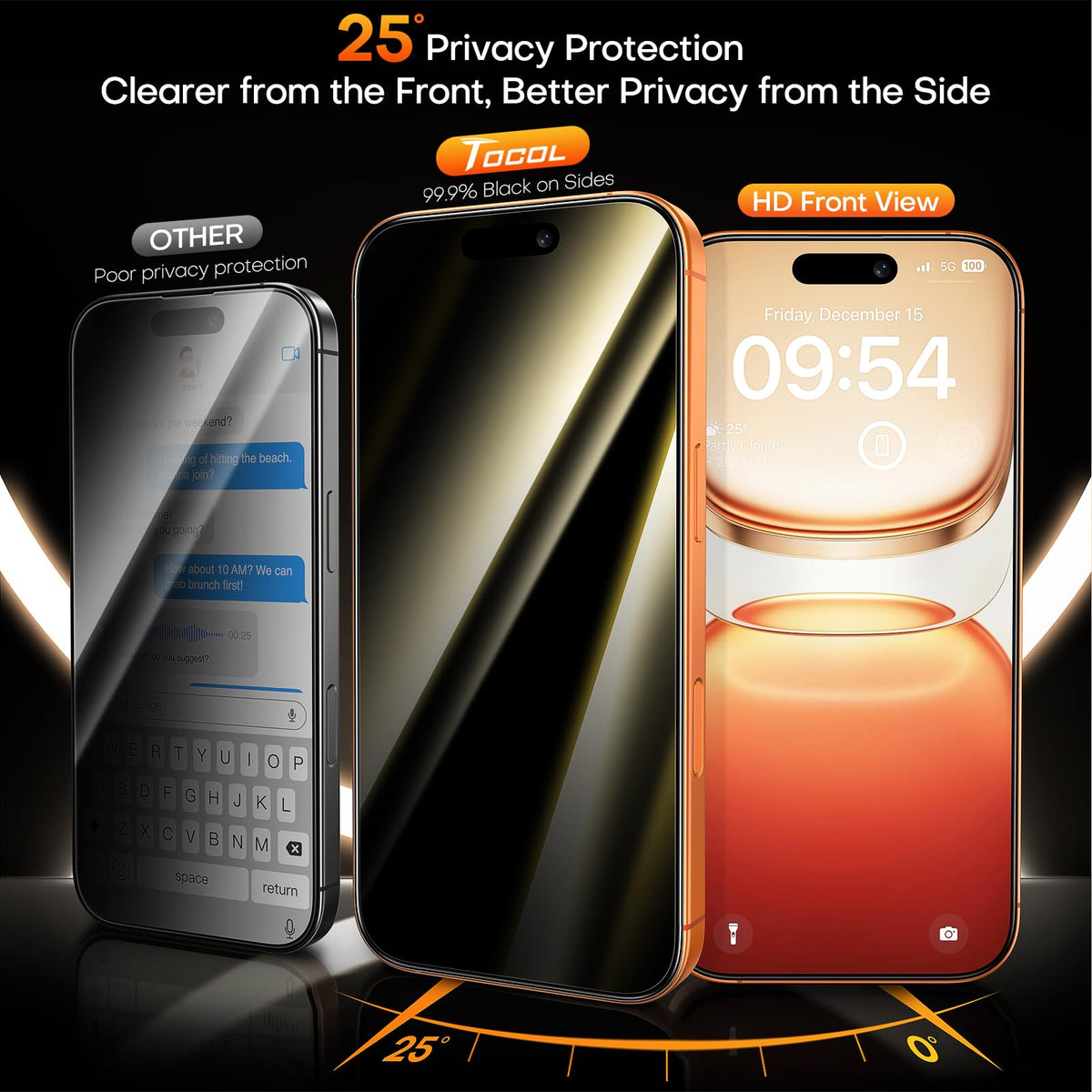TOCOL for iPhone 17 Pro Max Screen Protector, Easy Installation