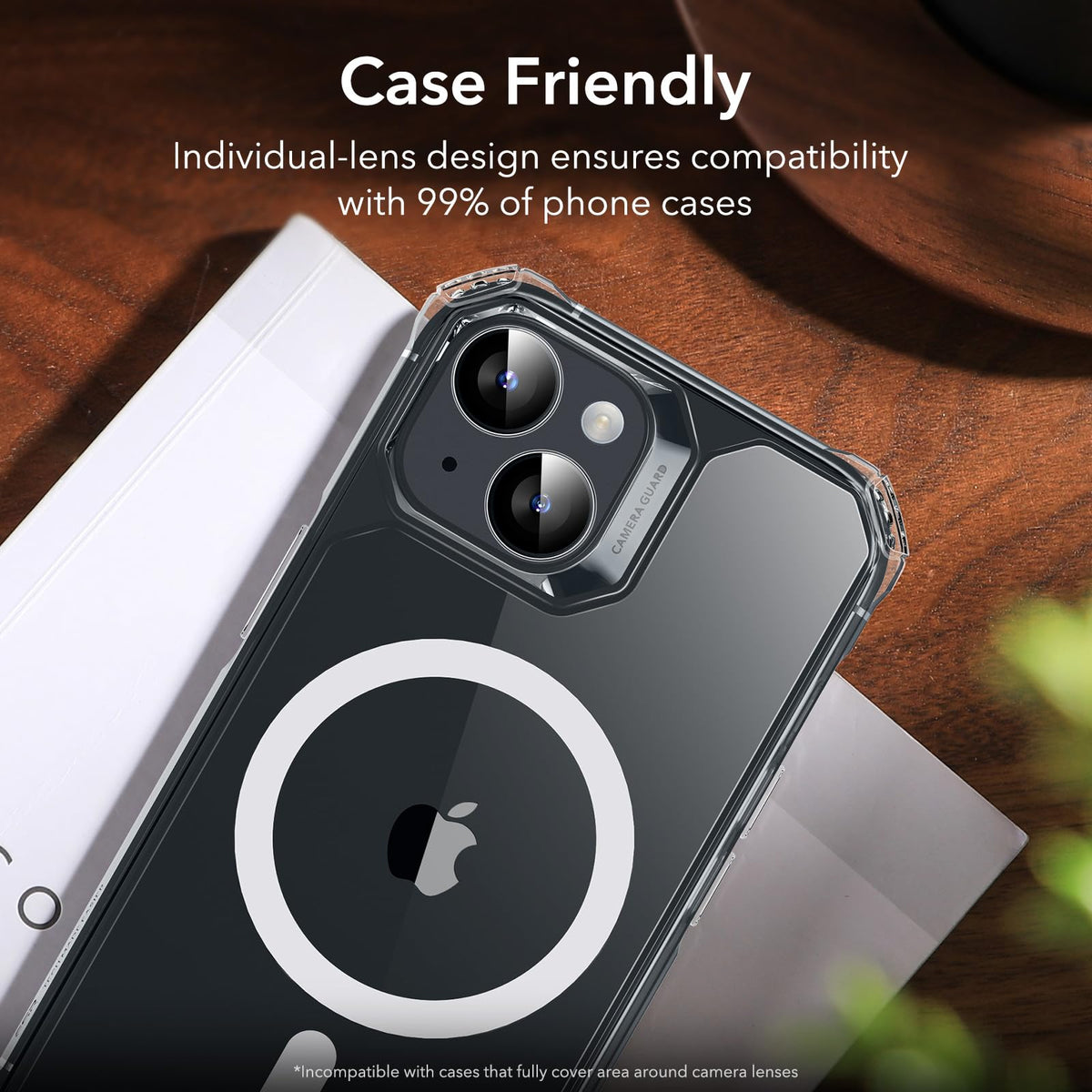 ESR for iPhone Duo Camera Lens Protector, 2 Pack, Black